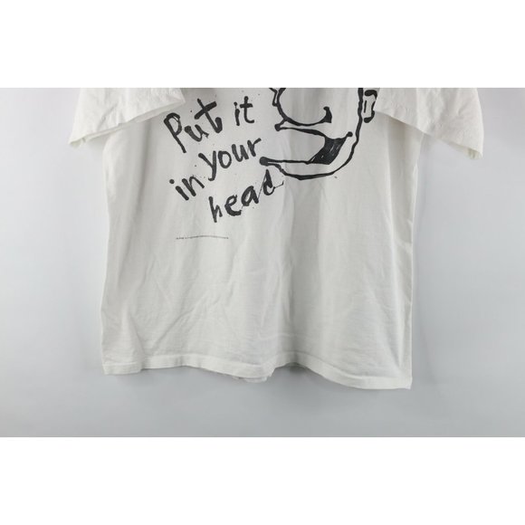 Vtg 90s Mens XL Distressed Mr Pibb Put It In Your Head Double Sided T-Shirt USA - Picture 3 of 10